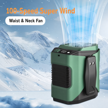 Rechargeable Portable Waist Fan & Clip-On Neck Fan — Hands-Free Outdoor Cooling