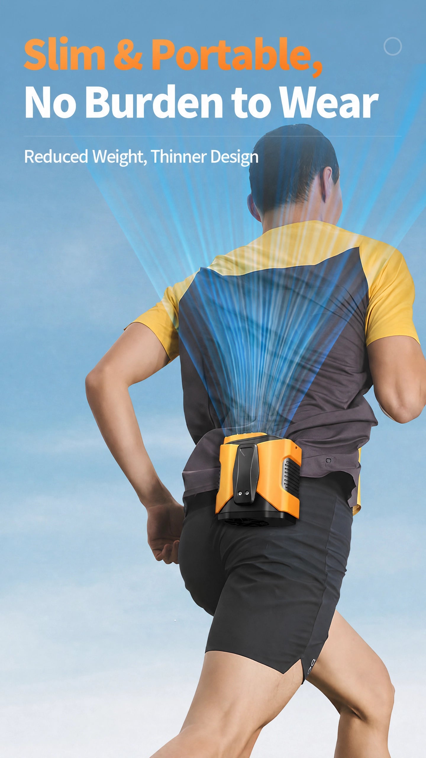 Rechargeable Portable Waist Fan & Clip-On Neck Fan — Hands-Free Outdoor Cooling