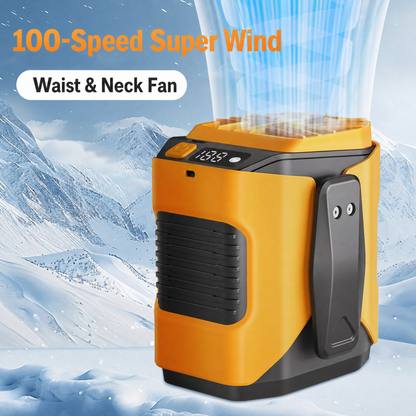Rechargeable Portable Waist Fan & Clip-On Neck Fan — Hands-Free Outdoor Cooling